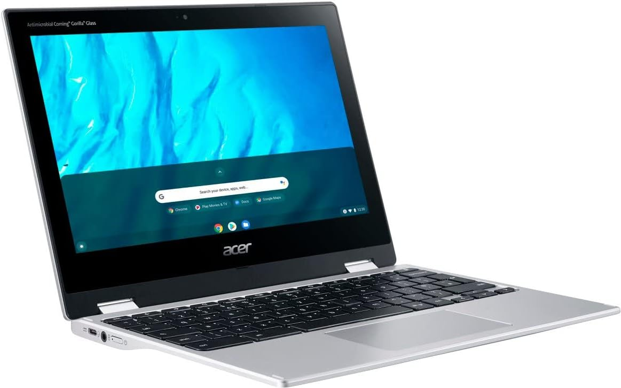 Acer 2023 Newest X360 Chromebook Spin 2-In-1 Convertible Laptop Student Business,8-Core Mediatek MT8183C Processor,11.6&lsquo; HD Touch IPS,4GB RAM,64GB Emmc,Wifi 5,Chrome Os+Marxsolcables,Pure Silver image number 3