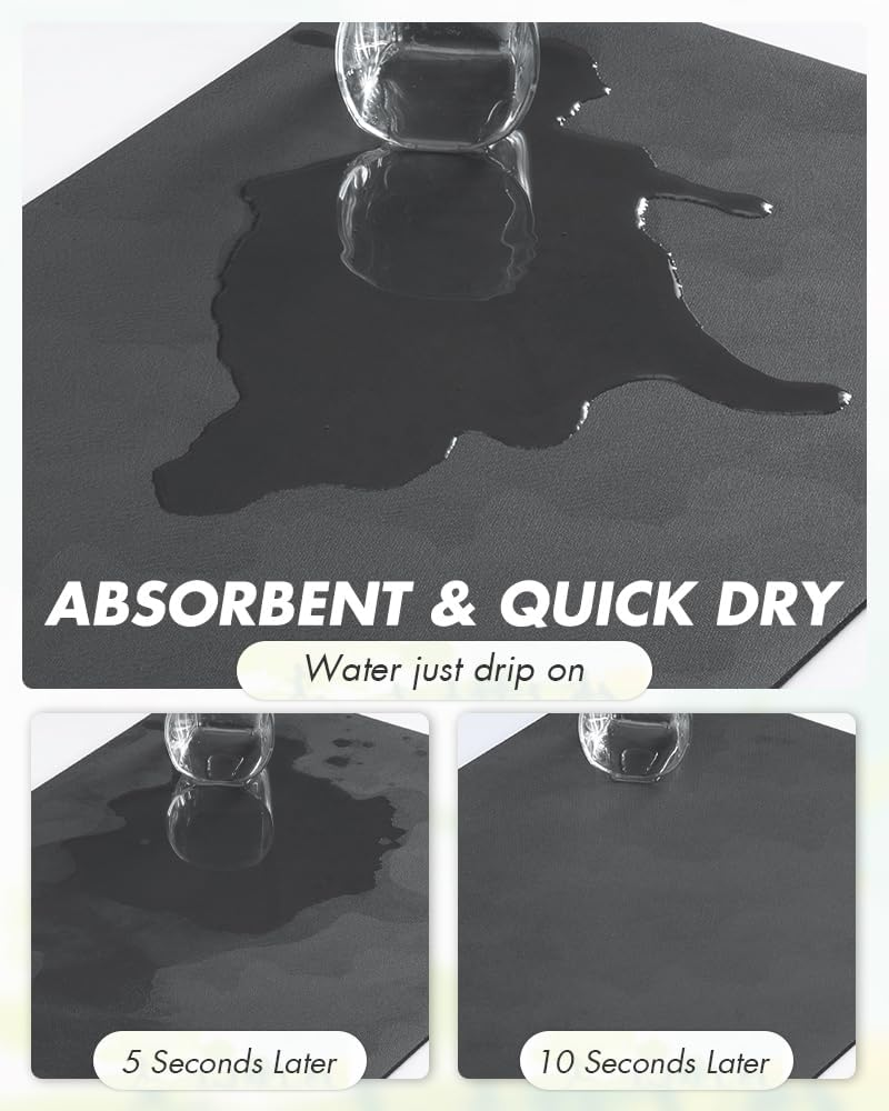 Coffee Mat Hide Stain Rubber Backed Absorbent Dish Drying Mat for Kitchen Counter-Coffee Bar Accessories Fit under Coffee Maker Coffee Machine Coffee Pot Espresso Machine Dish Rack 30X50 image number 5