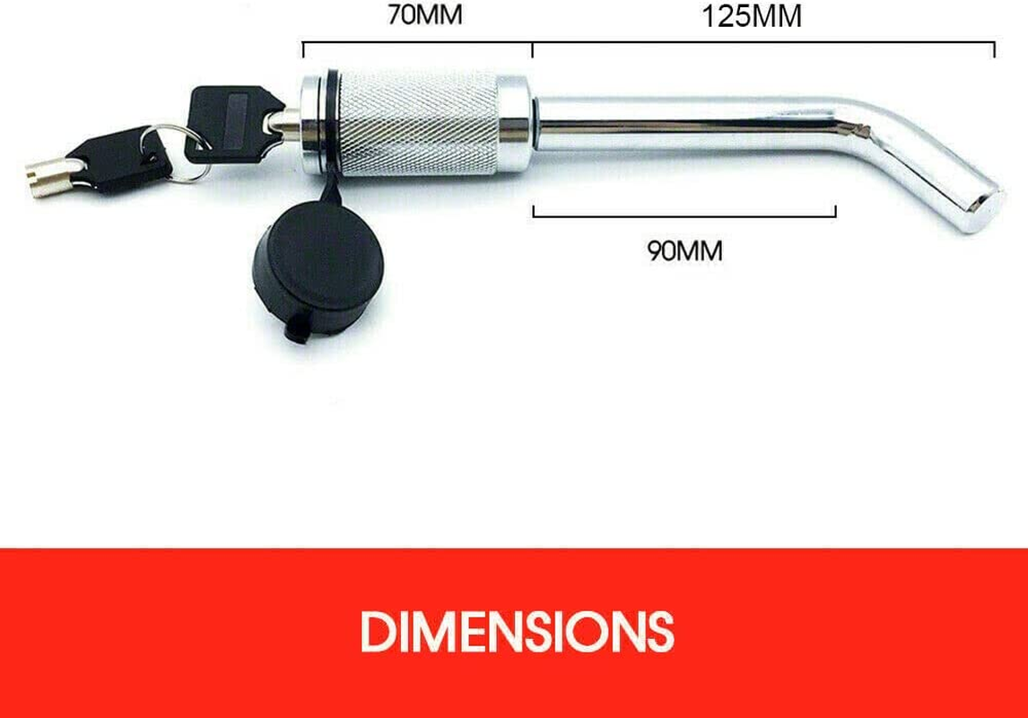 Hitch Pin Lock Security Tow Ball Bar L Type Caravan Trailer Parts anti Theft L-Type Security Lock for Tow Ball & Coupler, 3500Kg Capacity image number 4