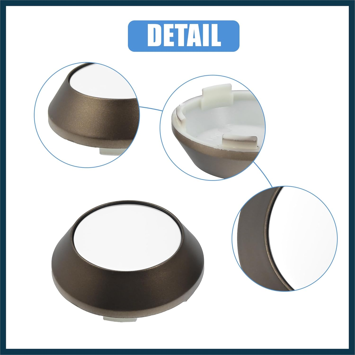 TUCKBOLD 65Mm Dia Car Wheel Center Hub Caps Bronze Tone White - 4 Pcs Automotive Parts image number 3