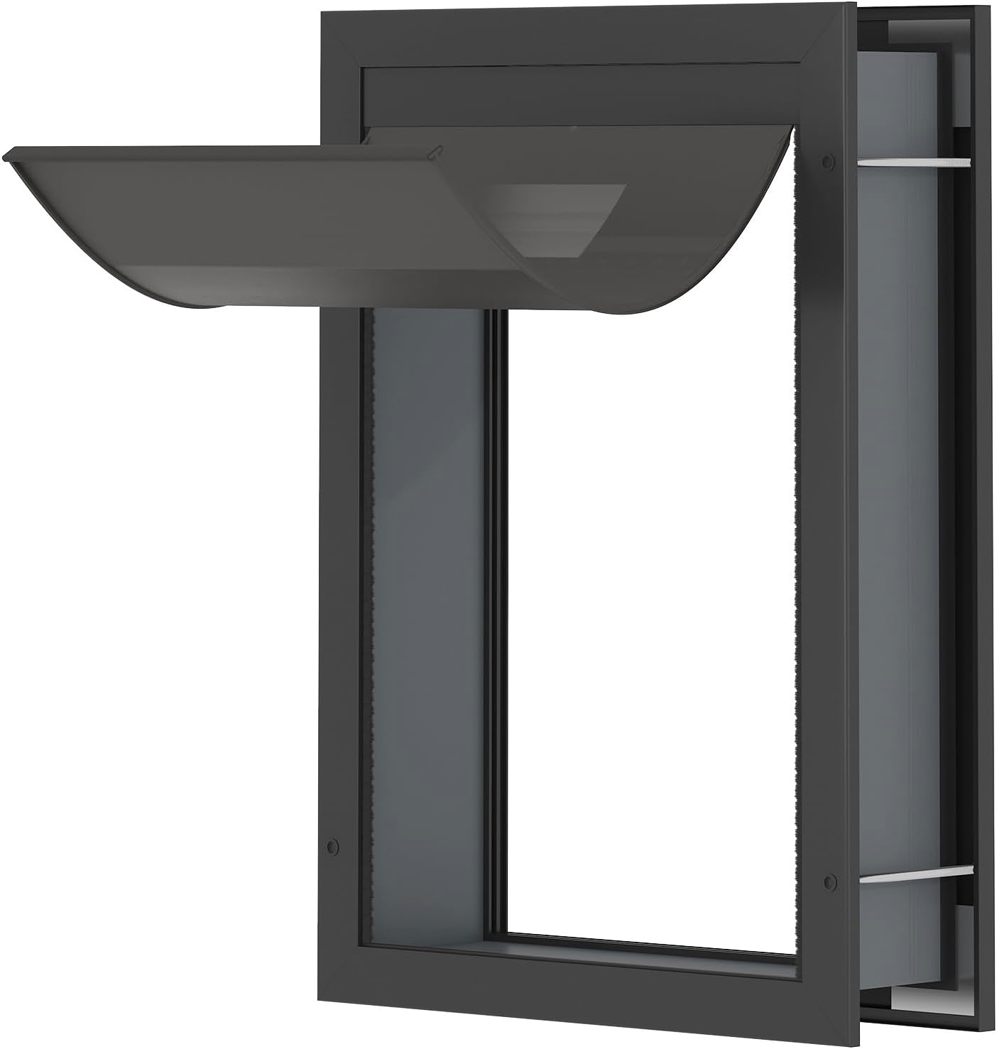 Advwin Pet Door for Wall, Aluminum Frame with Secure Lock, Magnetic Flaps Dog Doggy Door and Cat Door Suitable for All Pets, Strong & Durable - Large