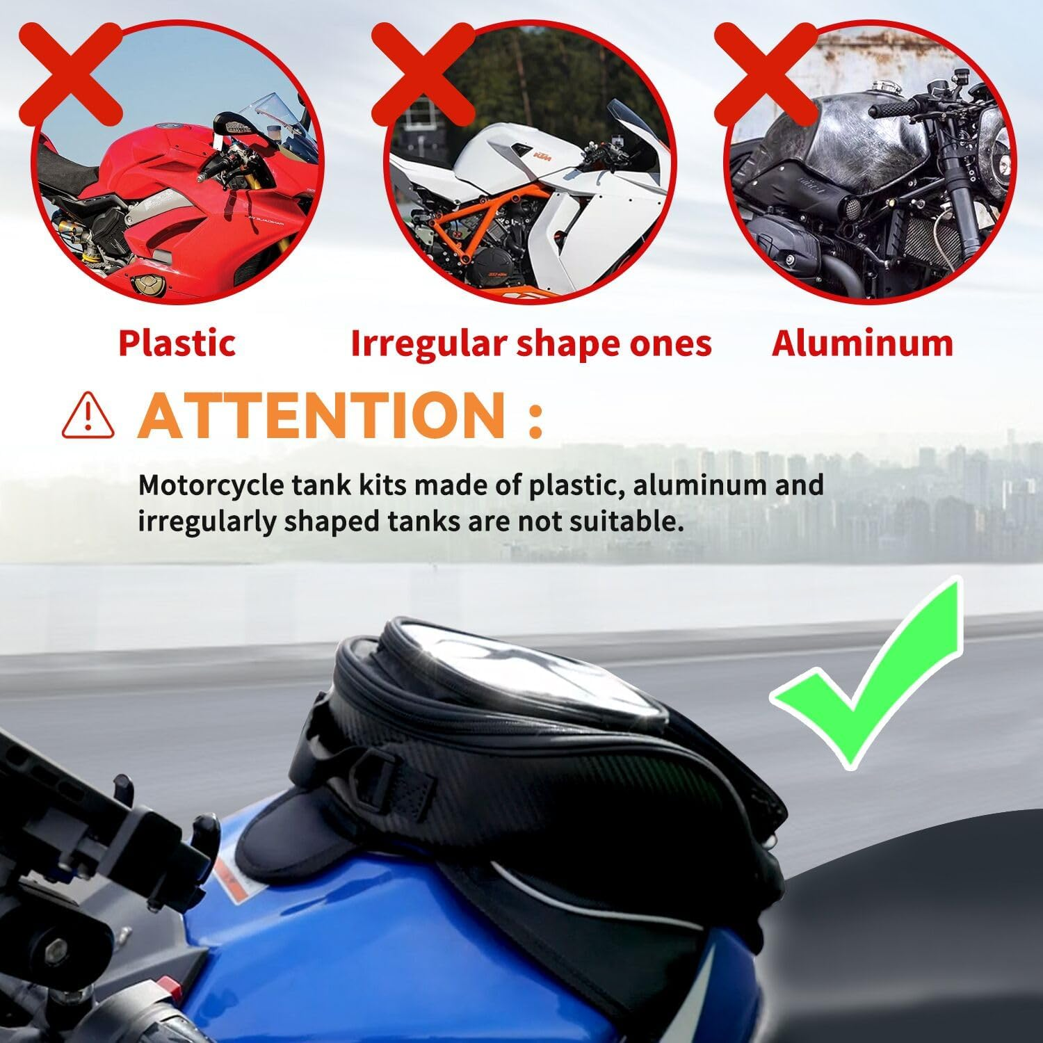 Dracarys Motorcycle Tank Bag - Waterproof Oxford Saddle Black Motorbike Bag - Universal Strong Magnetic Bag for Honda Yamaha Suzuki Kawasaki Harley - image number 3