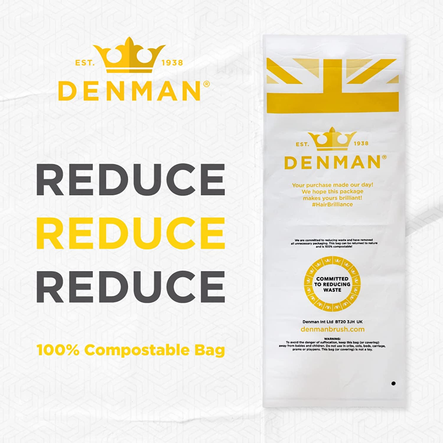 Denman D7 Compact Popper Hairbrush, D007EBSR image number 1