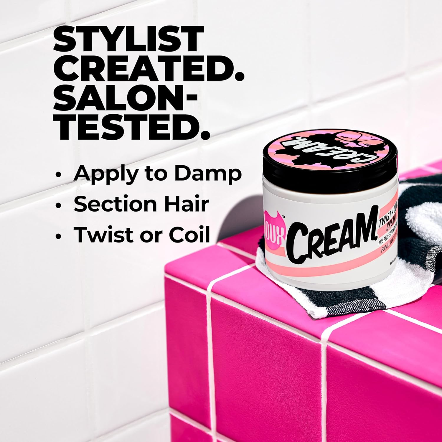 The Doux C.R.E.A.M. Twist & Curl Cream &ndash; Curl Defining Cream with Coconut & Avocado Oils for Curly Hair &ndash; Frizz Control & Long-Lasting Moisture for Twist Outs, Natural Styles, and Textured Hair Types image number 1