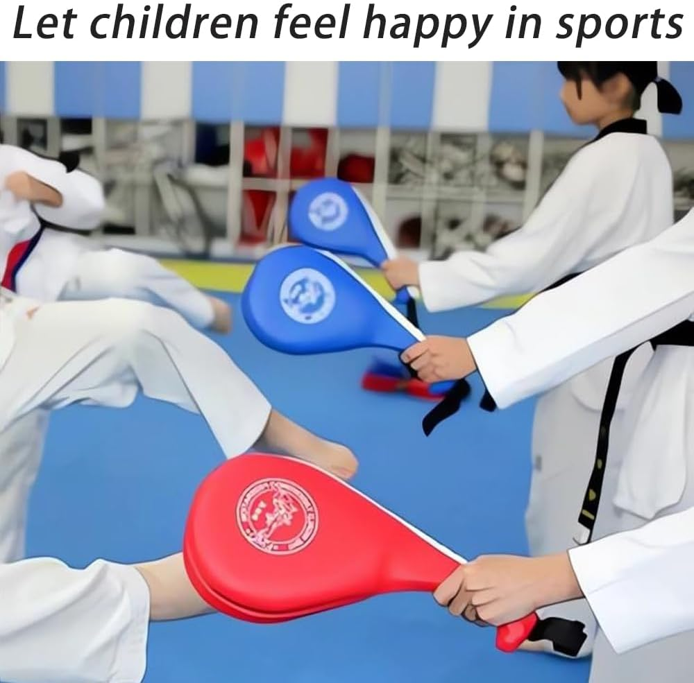 2 Pack Taekwondo Kick Pads, Durable Striking Pad, Target TKD Kicking Pad Practice Double Face Kick, Martial Arts Strike Targets for Kickboxing and Karate Training (Red+Blue)