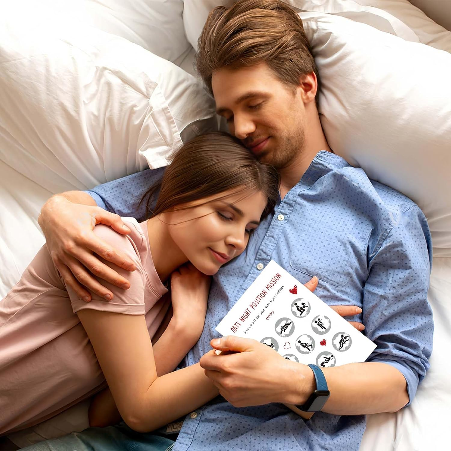 Mineens 3 Pcs Scratch off Date Night Poster for Couples - Sex Position Scratch off Card with an Envelope, Fun Anniversary for Him or Her, Valentine'S Day Couples Game image number 1