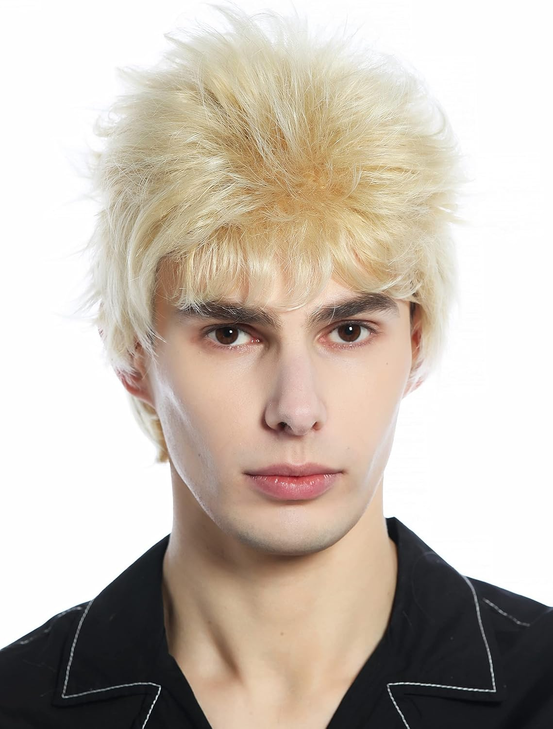 WIG ME up - M-252A-24BT613 Wig Men Women Short Wild Retro 80S Toupeed like Uncombed Blonde Mix image number 4