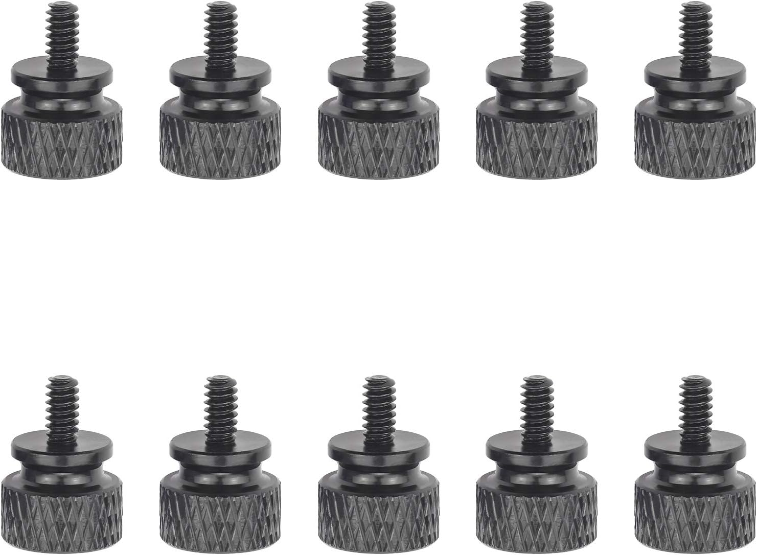 6#-32 Anodized Aluminum Thumbscrews, Computer Case Thumbscrews, Thumb Screws, Black, 10 PCS