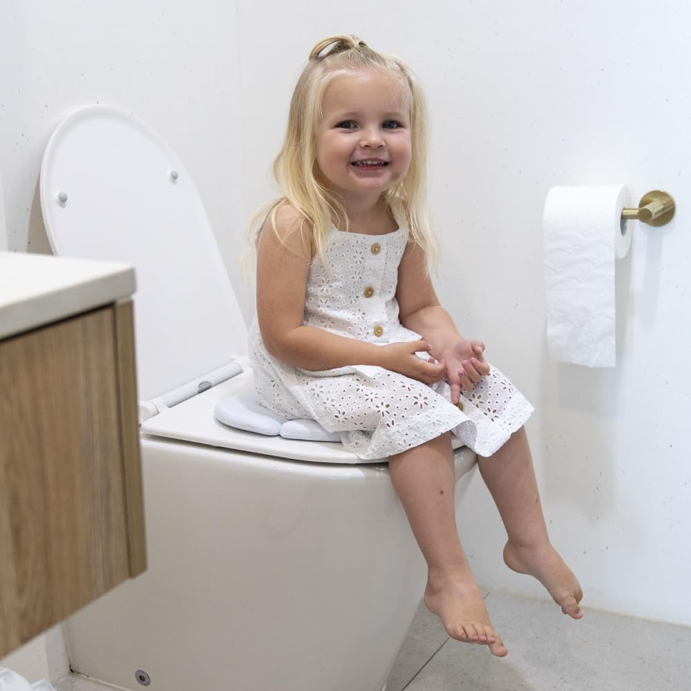 Babyu Cushie Traveller Folding Padded Toilet Seat + Milton Antibacterial Surface Wipes 30 Pack, White + Milton Antibacterial Tablets 30 Pack image number 1