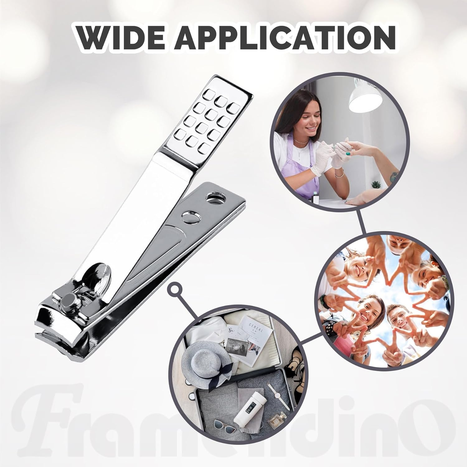 Framendino, 18 Pack Stainless Steel Small Fingernail Toenail Nail Grooming Clippers Bulk Tools Set for Mens Women Silvery Rose Gold image number 3