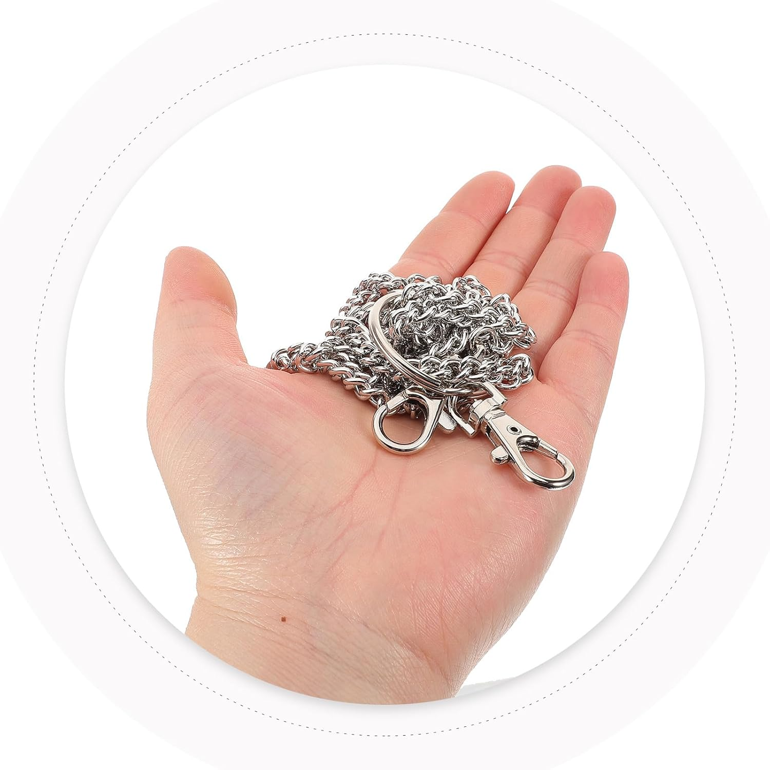 FINISPERSOO Punk Style Metal Pants Chain with Lobster Clasp Keyring Fade-Resistant Hanging Chain for Men S Wallet and Jeans Versatile Streetwear Accessory