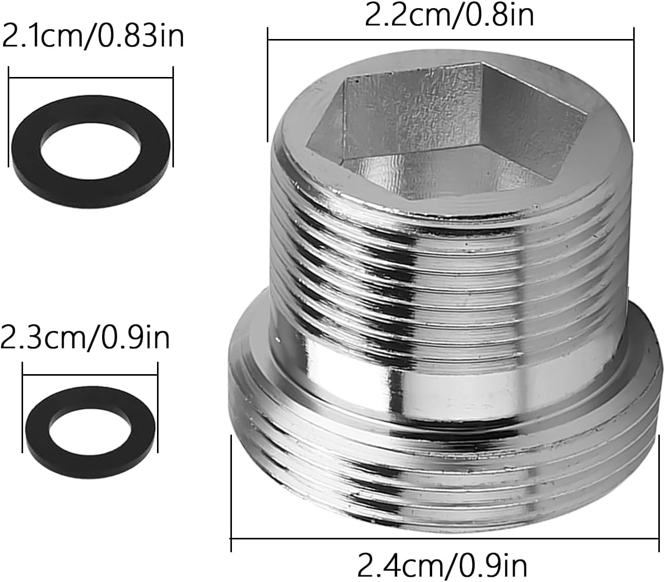 Sinirttou Pack of 3 Tap Adapters, M24 to M22 Male Thread Tap Double Thread Adapter Male Thread with Rubber Seal for Water Filter, Kitchen Sink Aerator Adapter image number 1