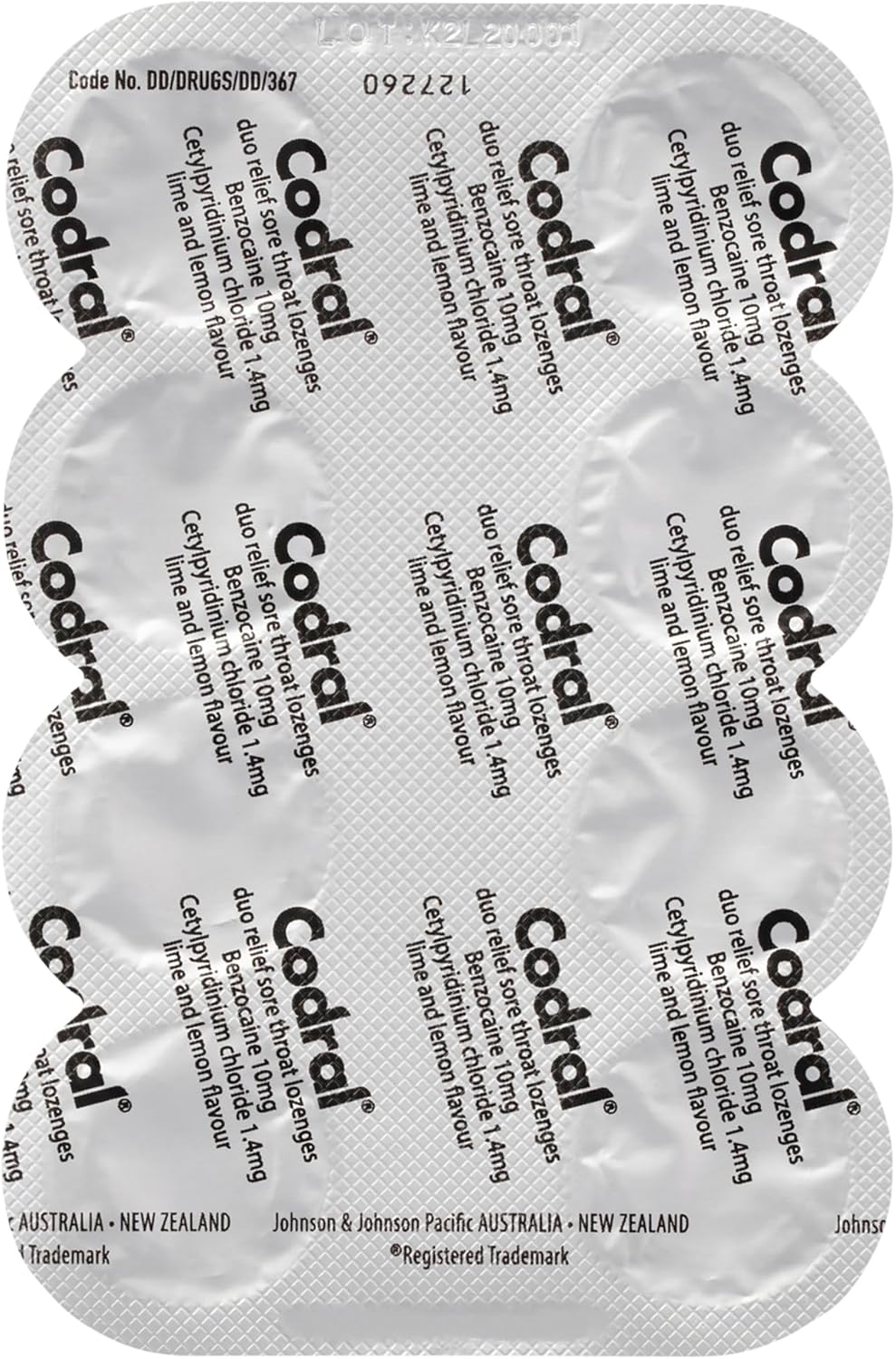 CODRAL Sore Throat Lozenges Lime & Lemon 16 image number 1