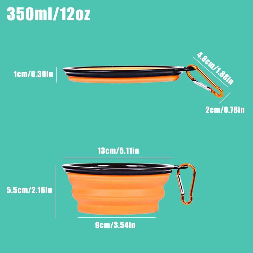 AIMALL Portable Foldable Pet Bowl Collapsible Silicone Food Water Feeder Dog Cat Cup, Easy to Carry for Outdoor Activities - Blue image number 2