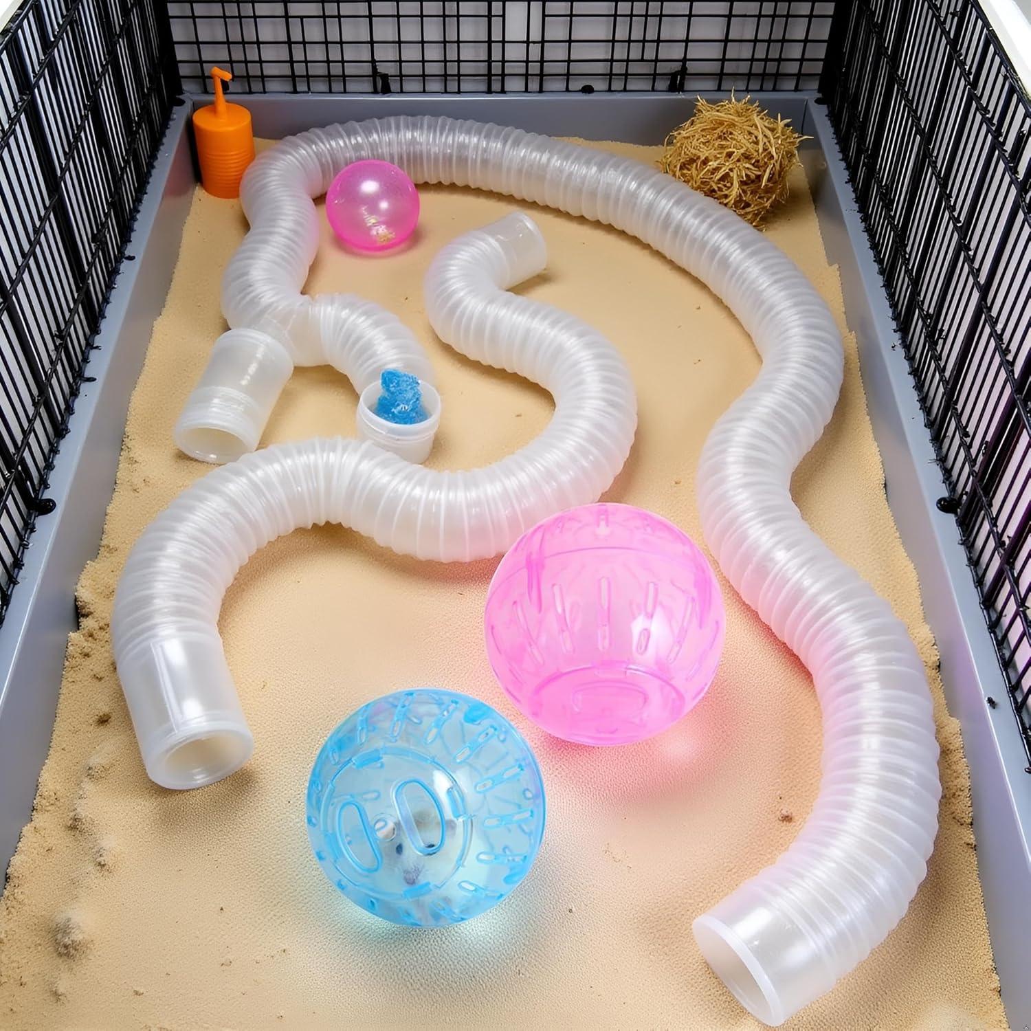 2Pcs Hamster Balls Dwarf Hamster Exercise Balls Running Wheel Gerbil, Small Animals, Small Pet Supplies(Blue and Pink) image number 4