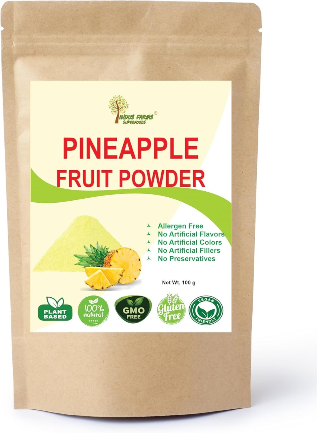 Pineapple Fruit Powder 100G Gluten Free, GMO Free, Vegan, Flavouring - Add to Protein Shakes, Smoothies, Energy Drinks, Baking, Beverages, Juices, Natural Colouring image number 5