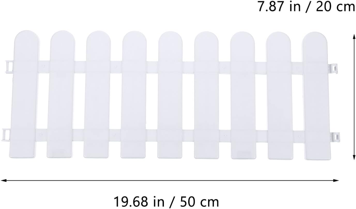 Ciieeo 5Pcs White Plastic Fence Garden Picket Fence Plastic Path Panels for Christmas Xmas Tree Gate image number 2