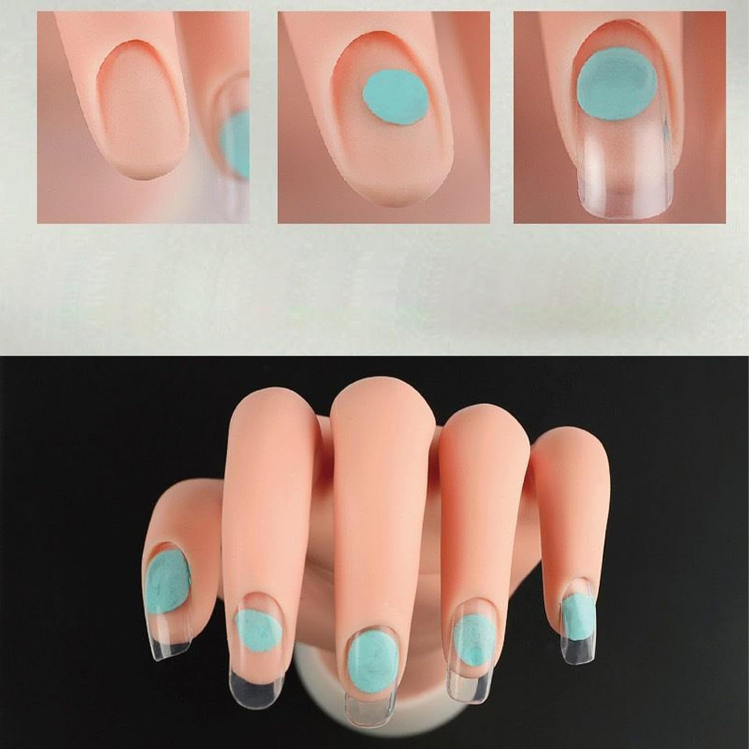 Nail Practice Hand - Bendable Nail Practice Fake Hand with Holder - Realistic Mannequin Training Model Tool for Teaching Beginners Beauty Salon Artists image number 6