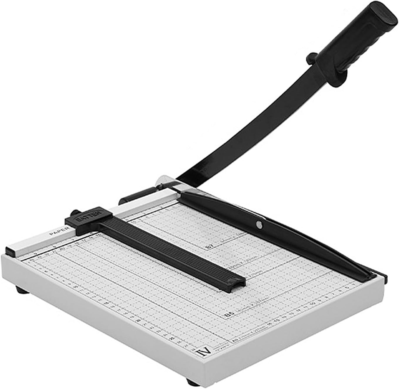 12 Inch A4 Paper Cutter, Guillotine Style with Steel Blade and Rubber-Padded Base, White, 12X10 Inches, Cuts up to 12 Sheets, Ideal for Offices and Craft Projects image number 5
