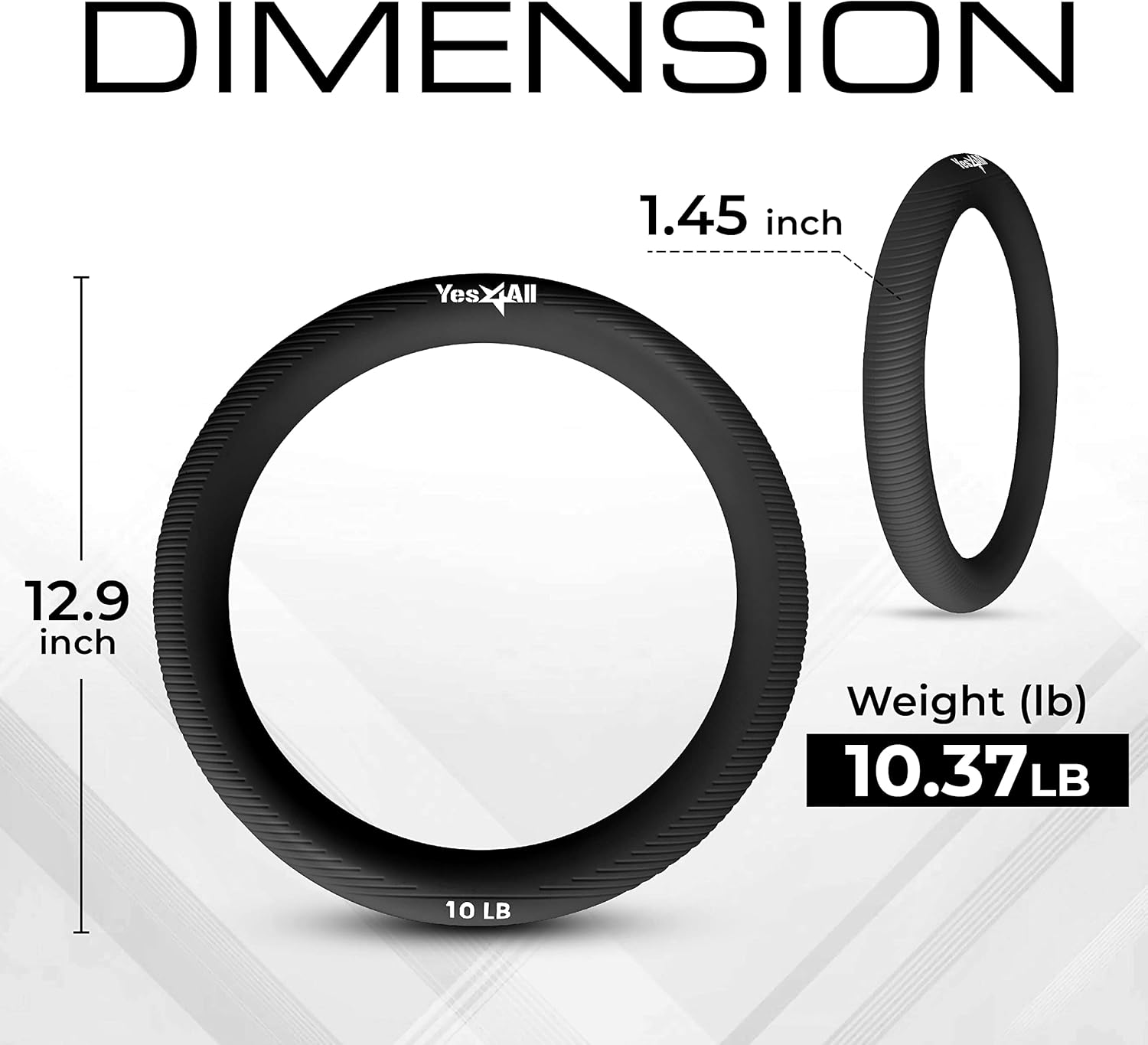 Yes4All Power Ring 10Lbs, Weight Ring, Weighted Circle, Kettlebell for Yoga Exercise, Aerobics, Home Fitness, Core Training image number 1