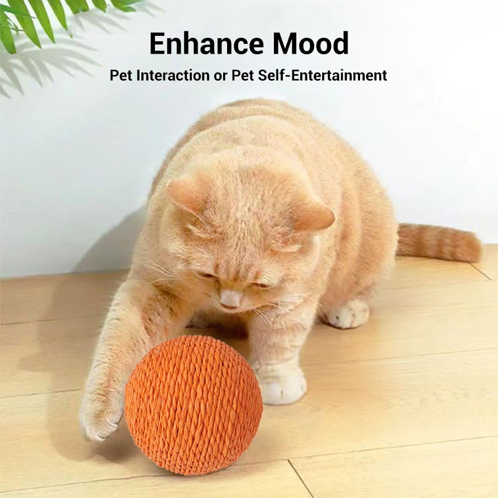 Extra Large 10CM Sisal Cat Ball Toy (Beige)