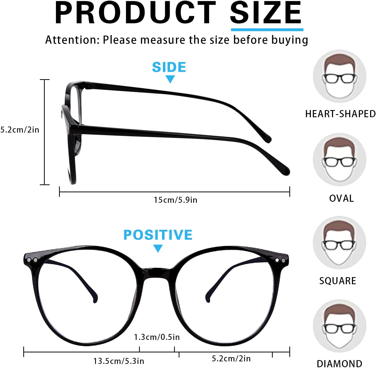 3 Pack Blue Light Blocking Glasses, round Frame, Light Weight Clear Lens, anti Glare, UV Protection, Unisex Adults Digital Device Users image number 4