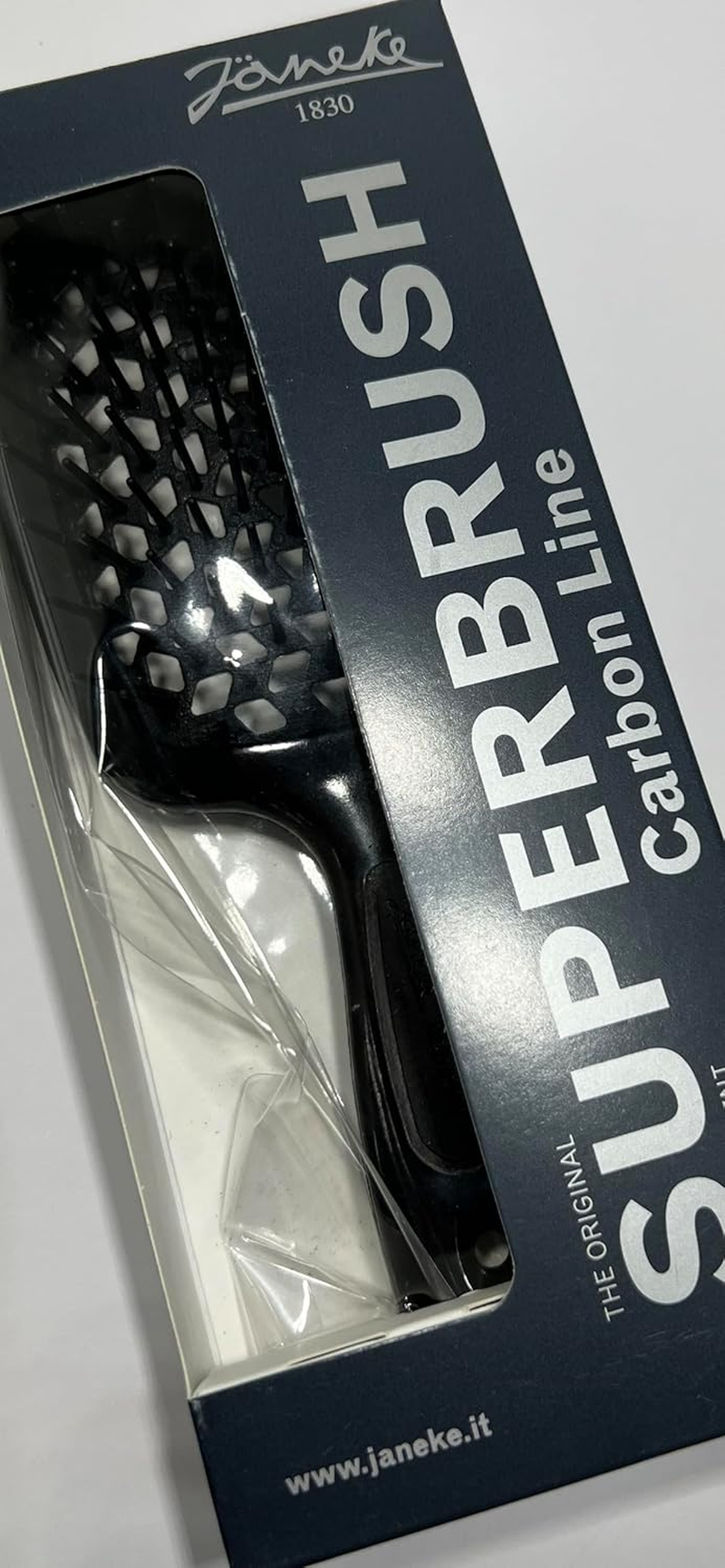 J&auml;neke Superbrush Carbon Black Approx. 20.5 Cm (Anti-Static) Professional Brush Ideal for Detangling and Drying without Drying Out (55SP226) image number 1