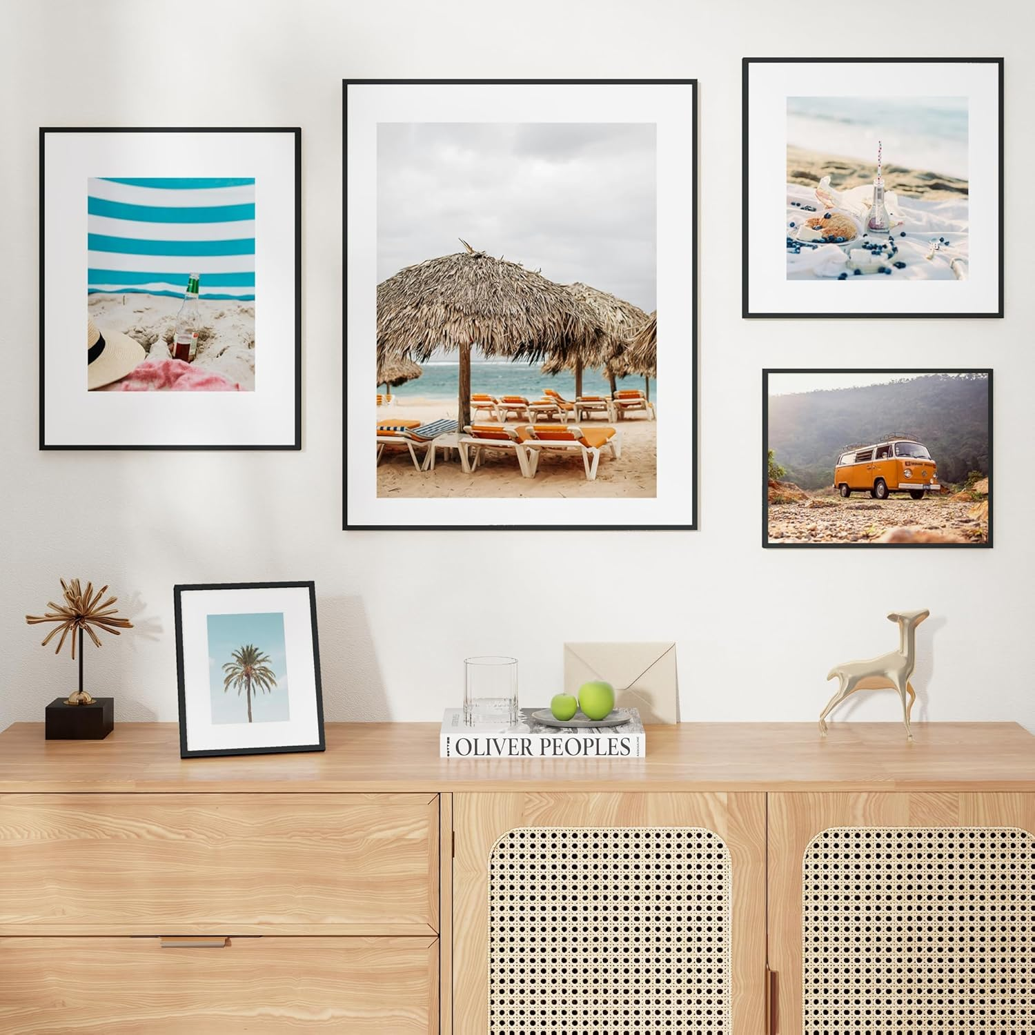 Metal Picture Frame 8X10 Modern Aluminum Photo Frames with Mat, Lightweight Black Wall Poster Frame for Home Office Decor, Wall or Tabletop Display, High-Definition Plexiglass image number 2