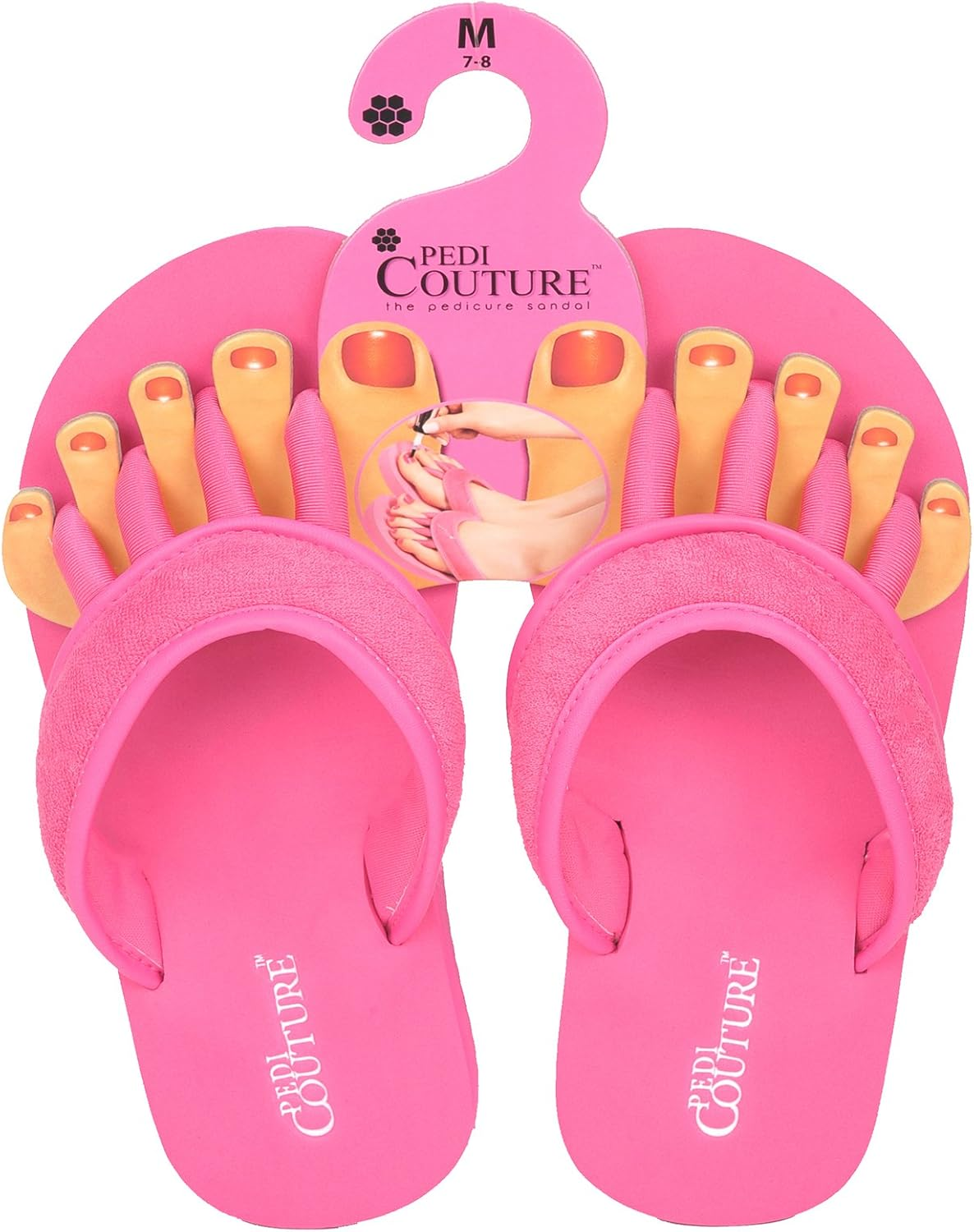 Pedi Couture Sandals, XL Size 41+, Lightweight Women'S Sandals with Toe Separator, Shower Slippers, Toe Mules, Leisure, Bath, Sauna Shoes, Spa, Pedicure image number 3