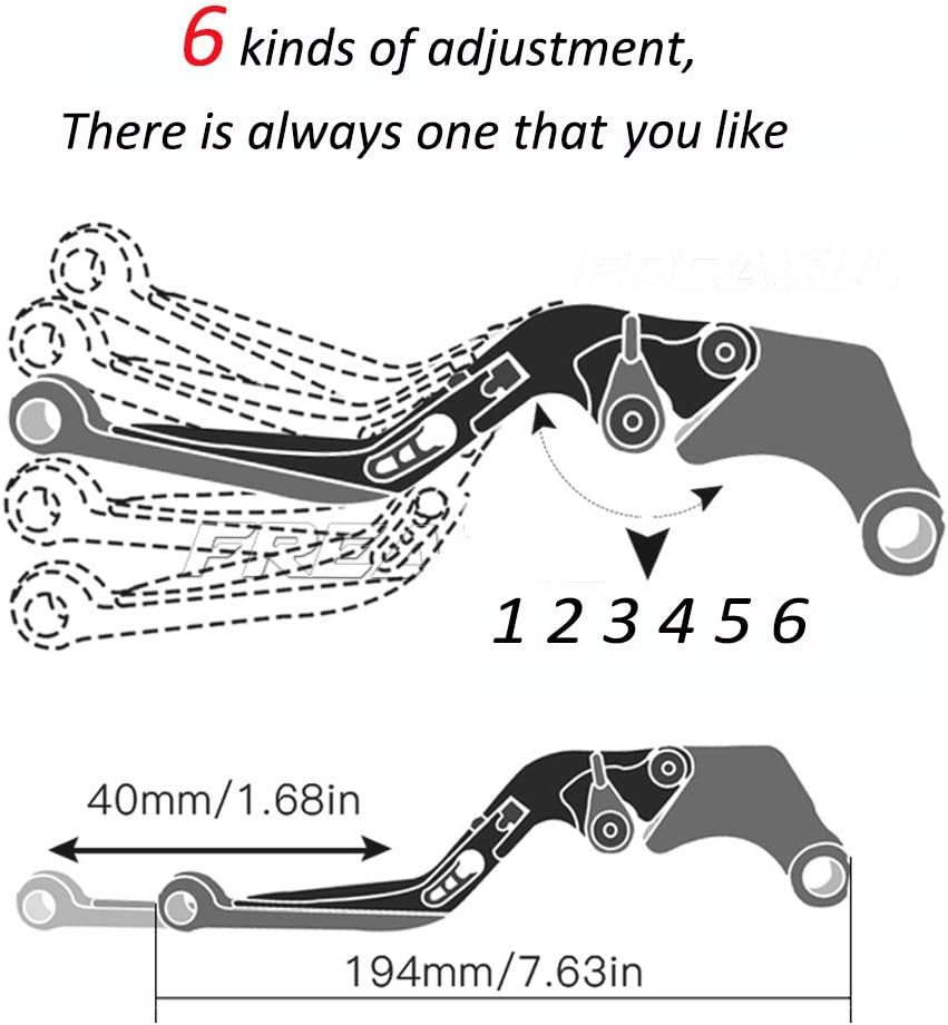 Motorbike Brake Clutch Lever Motorcycle CNC Aluminum Accessories Folding Extendable Brakes Clutch Levers Handle for Kawa&Saki ER-5 2004 2005 (Color : 7) image number 2