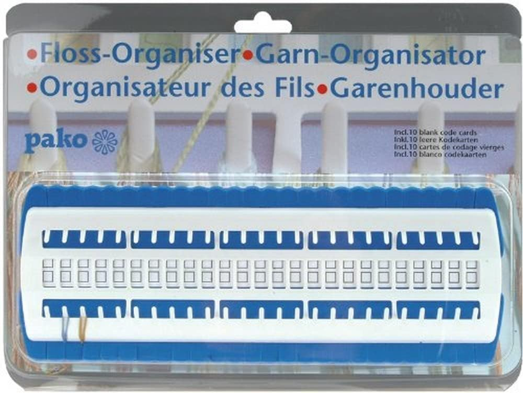 Pako Organiser Storage Floss Organiser - Cross Stitch Accessories - for Embroidery Thread - with 10 Blank Code Cards