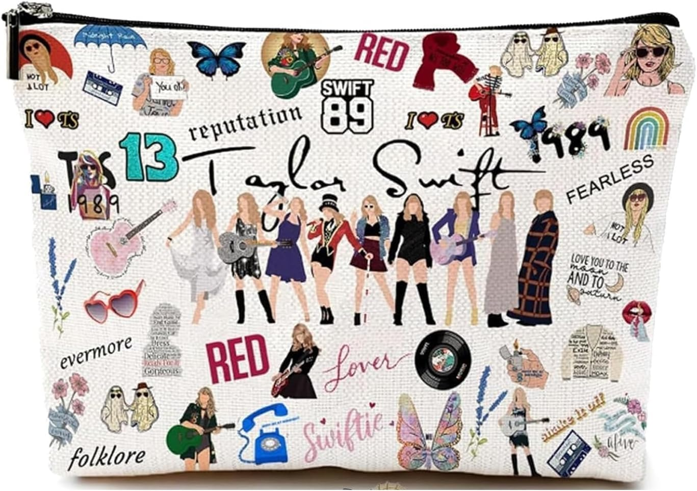 Singer Tour Gift Music Lover Makeup Bag， Pop Star Musician Merch Cosmetic Bag，Singer Version Gift Album Name Cosmetic Bag ，Music Lover Gift Canvas Makeup Bag ，Singer'S Merchandise for Fans (1) image number 5