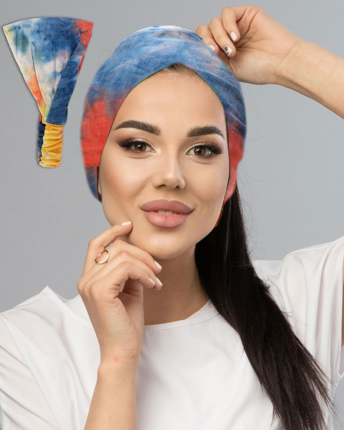 KGDUYC Sports Headband - Pack of 2 Yoga Headbands, Wide Headband, Elastic Hair Scarves, Soft Running Yoga Hair Bands for Women and Girls