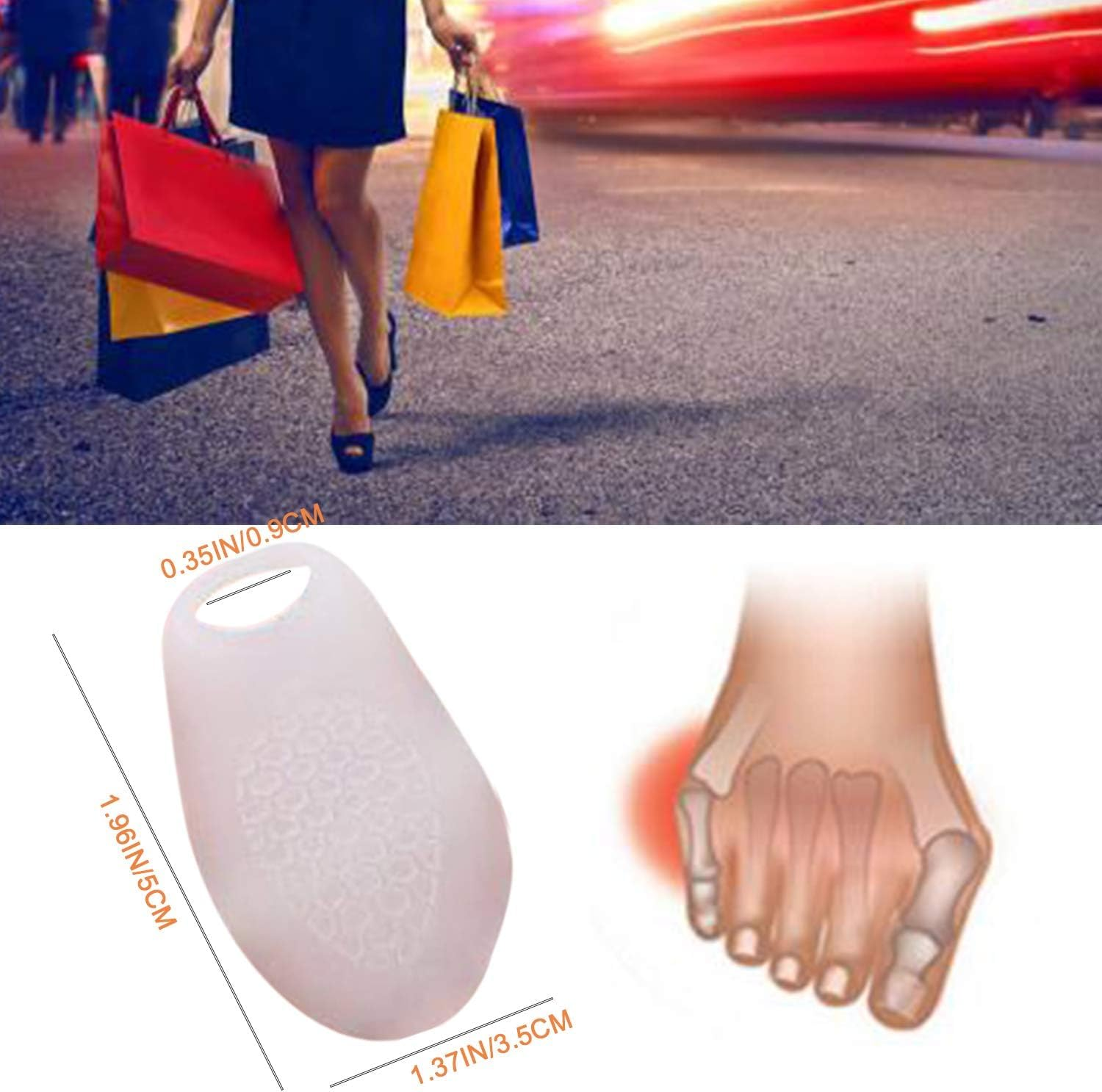 2 Pairs Pinky Toe Protector Bunion Corrector New Material Gel Little Toe Separator Bunionette Cushion Sleeve Splint for Overlapping Toe, Pinky Hammer Toes.