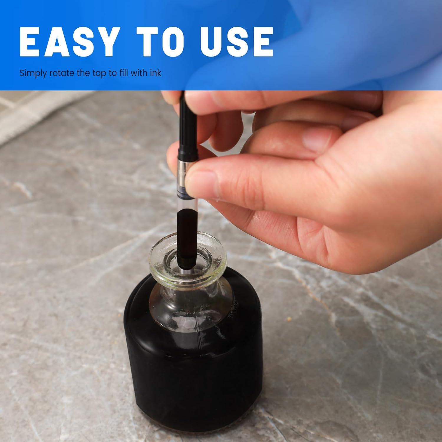 20 Pcs Refillable Universal Fountain Pen Ink Converter Screw-In Style, International Fountain Pen Ink Cartridge Converter, Standard Ink Converter Tool Fit for Most Pens (Caliber 2.6 Mm) (20) image number 2