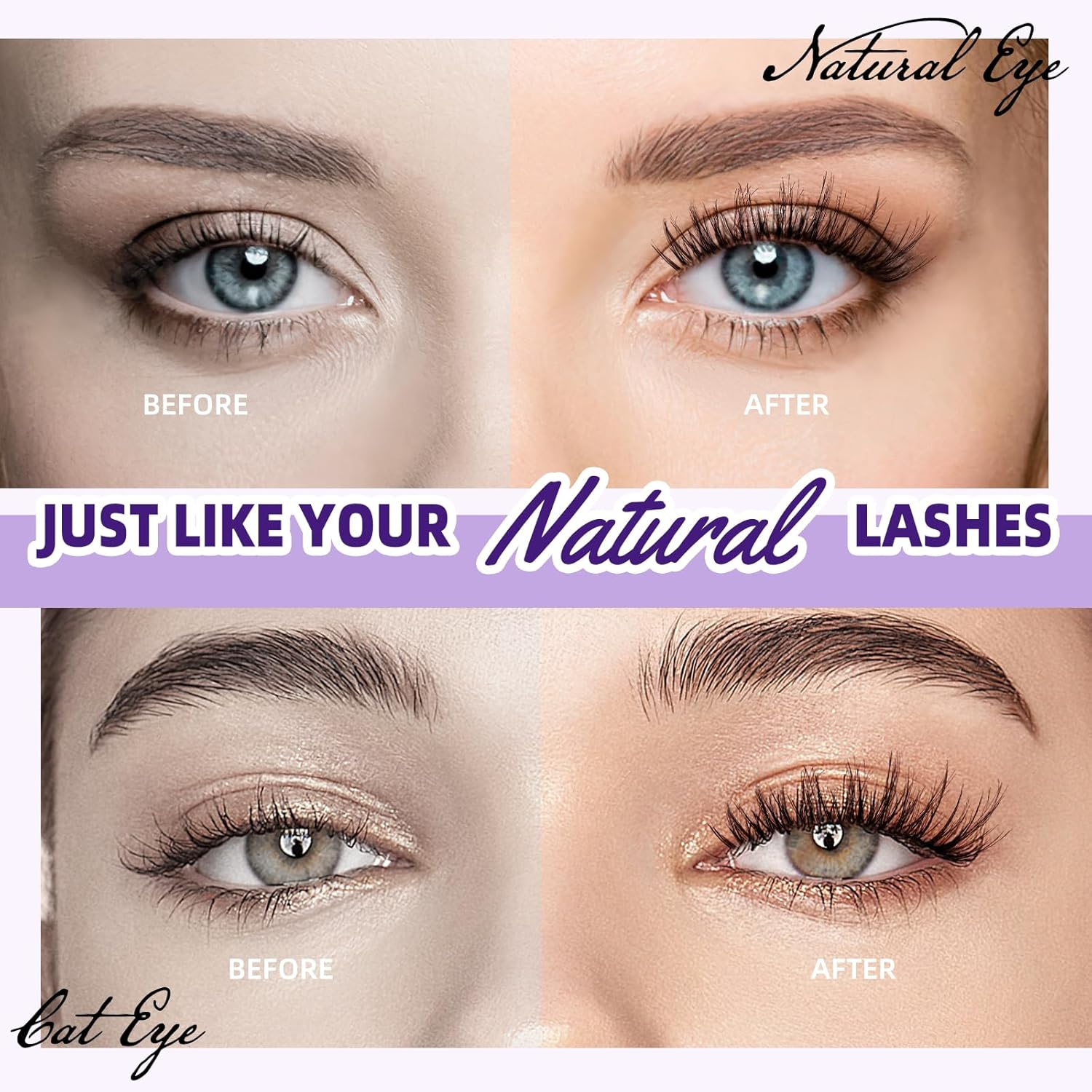 B&QLASH Lash Clusters Kit 144PCS Wispy Lash Extension Kit 9-16Mm Soft Natural with Cluster Glue and Lash Tweezer D Curl Pesta&ntilde;as Postizas Naturales (Kit,Natural 02-9-16MIX) image number 4