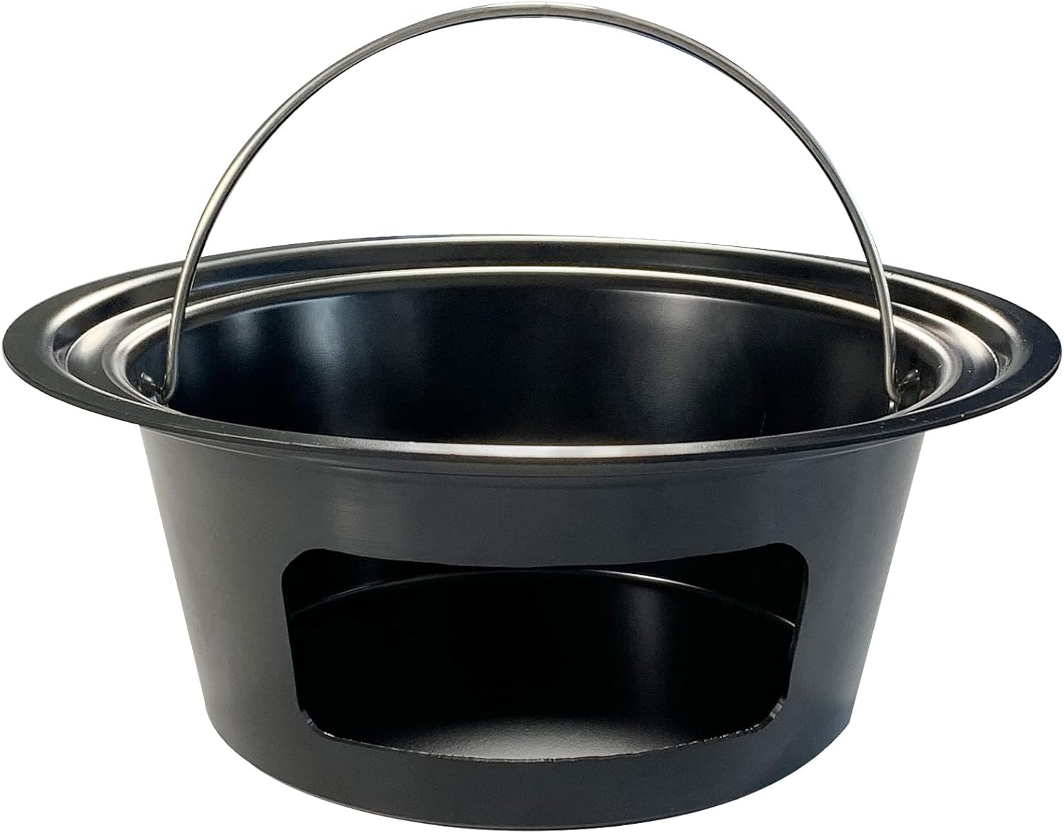 Kamaster Ash Can with Handle for Large Big Green Egg,Charcoal Ash Collector Must Haves Big Green Egg Accessories Carbon Steel Ash Pot High Temperature Resistance with Folding Handle Kamado Ash Basket image number 4