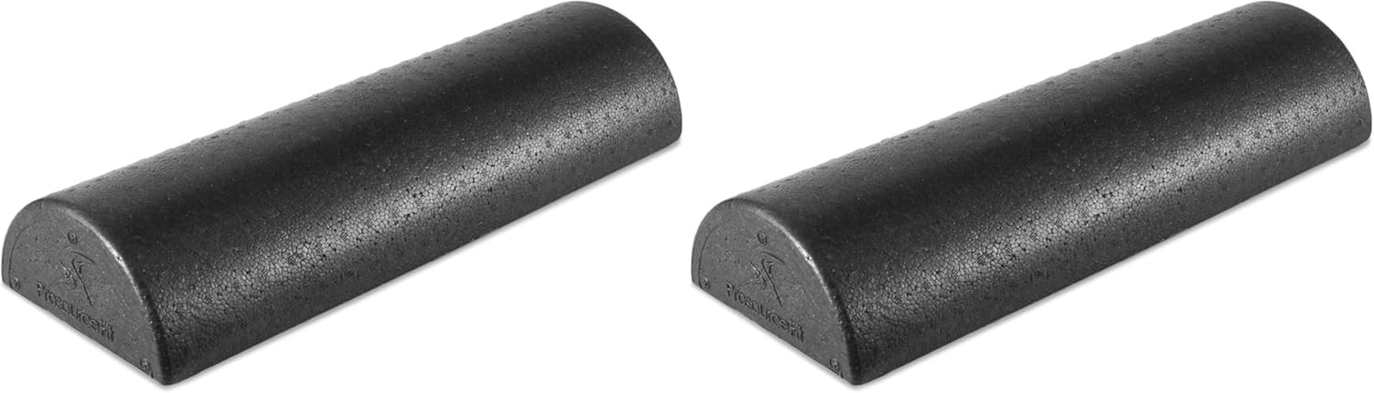 Prosourcefit High Density Foam Rollers 12 - Inches Long. Firm Full Body Athletic Massager for Back Stretching, Yoga, Pilates, Post Workout Trigger Point Release, Black