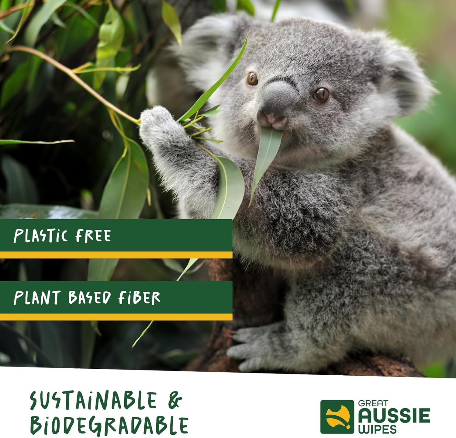 Great Aussie Wipes SHOWERLESS Body Wipes, Disposable Washcloths for Adults, No-Rinse Shower Wipes for Camping, Hiking, Travel, Skin Moisturising & Flushable - 10 Pack XL image number 1