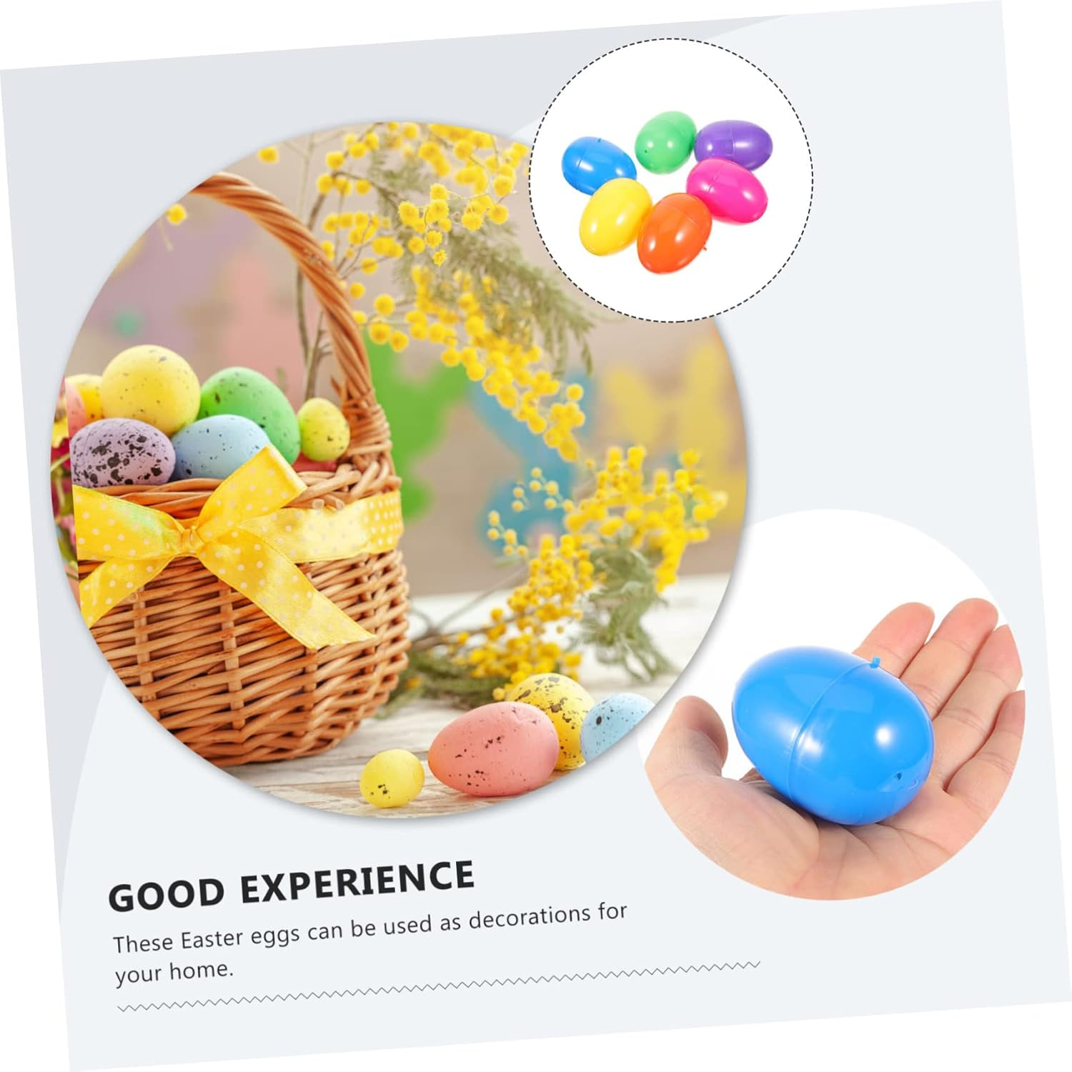 Gatuida 50Pcs Fillable Plastic Easter Eggs Empty Egg Decorations for Easter Party Supplies Present Boxes and Egg Hunt Ornaments for Activities and Classroom Prizes image number 6