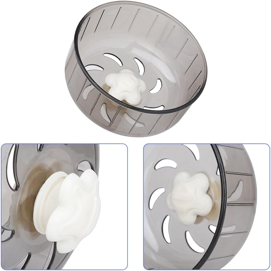 Cute Little Pet Exercise Wheel, Adjustable Bracket Silent Rotating Acrylic Exercise Jogging Suitable for Gerbils Guinea Pigs Hamsters 13 Cm