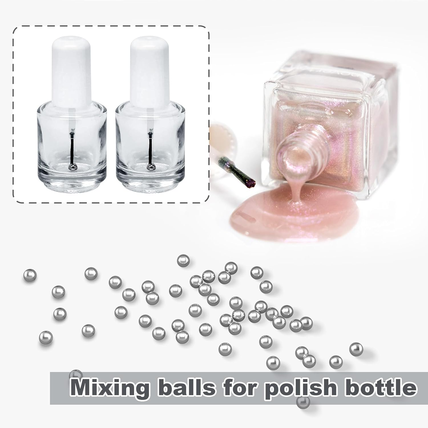 OIIKI 125 PCS Paint Mixing Balls, 316 Stainless Steel Ball for Mixing Paint, 0.16 Inch / 4 Mm Nail Polish Bearing Balls, Replacement Balls for Mixing Model Paints image number 4
