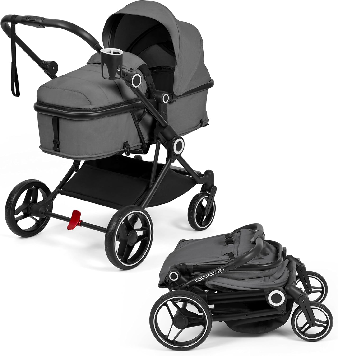 Ickle Bubba Atom All-In-One Four Wheel Convertible Stroller (Black)