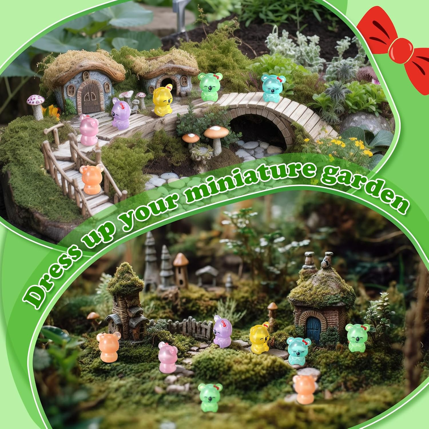 90 Pcs Resin Koala Miniatures Mini Animals Figures Cute Koala Figurine Fairy Decor Animal Ornament for Home Decoration Garden Landscape Accessories Craft Cake Decoration DIY