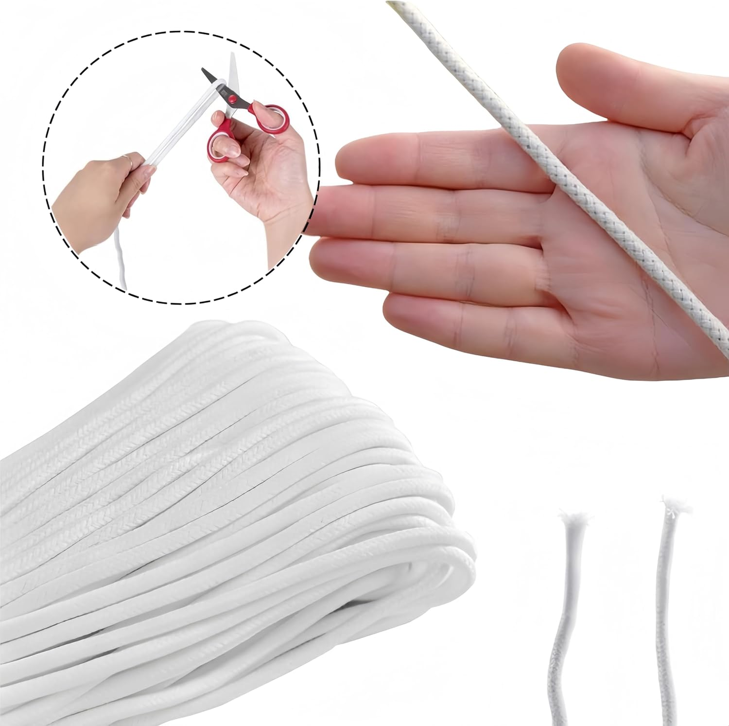 4Mm Self Watering Wick Cord for Vacation, 10M Potted Waterer Rope, DIY Automatic Watering Device, System Potted Plant Sitter Auto Drip Irrigation Waterer to Water African Violet Cotton String Rope image number 1