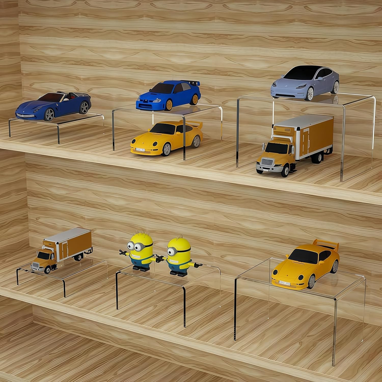 6 Sets Acrylic U-Shaped Display Stand, Clear Acrylic Display Risers for Figures, Cupcakes, Buffets, Jewelry Display Etc(3 Sizes) image number 4