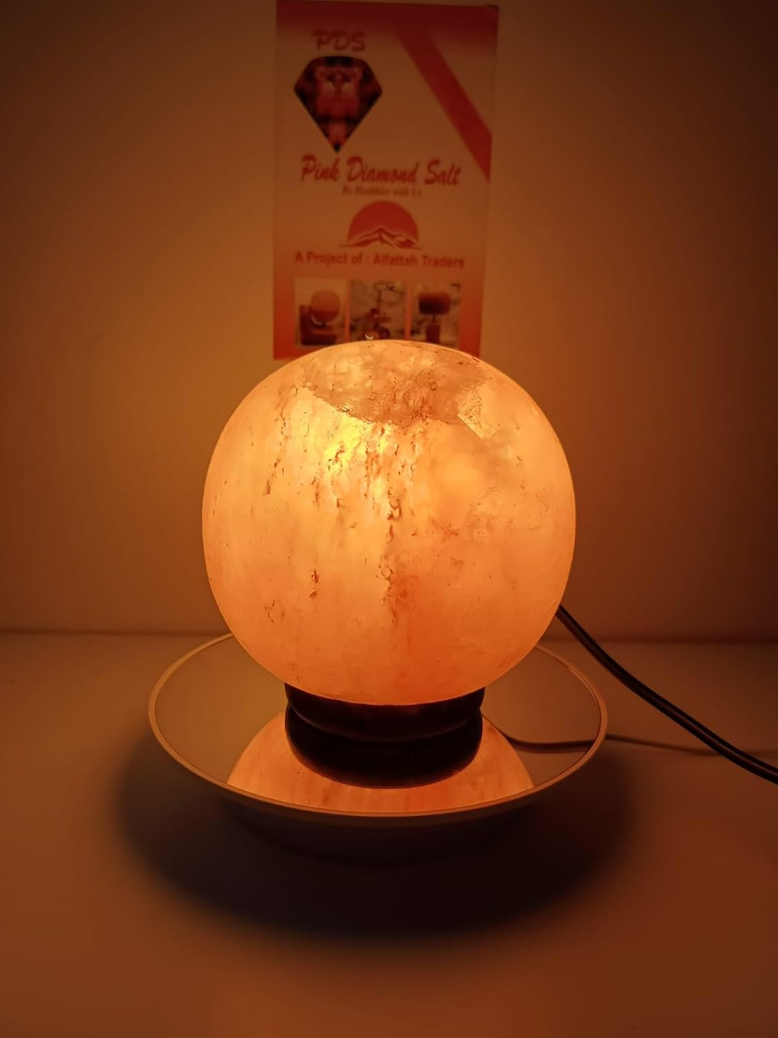 3.5-4 KG Himalayan Premium round Globe Salt Lamp 100% Authentic, Beautifully Hand Crafted round Globe Comes with Complete Electric Fitting image number 2