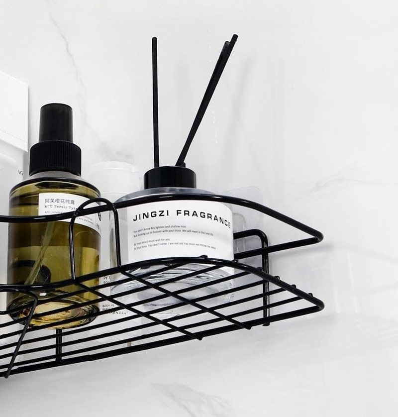 Generic 2 Pack L-Shape Stainless Steel Corner Shelf, 2 Shelves, 15 Pounds Weight Capacity, Rust Proof, Scratch Resistant, Adhesive Mount, Self Adhesive, Bathroom Toiletries Organizer