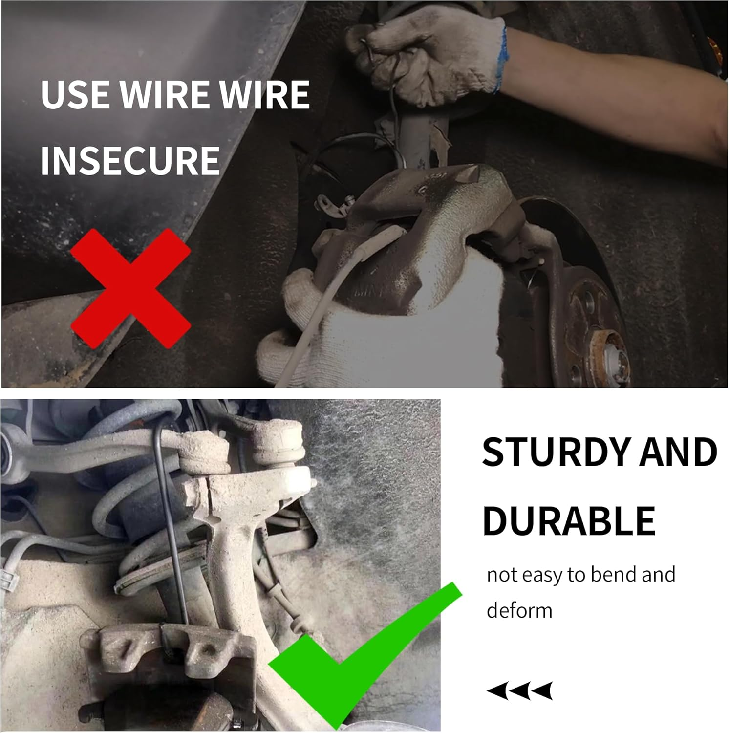 Junecarp 4PCS Brake Caliper Hangers,Durable Brake Caliper Hooks Suspension Tools for Changing Brake Pads,Strong Load-Bearing Brake Caliper Hanger Hooks Automotive Tool for Cars,Trucks (Black/4Pcs) image number 5