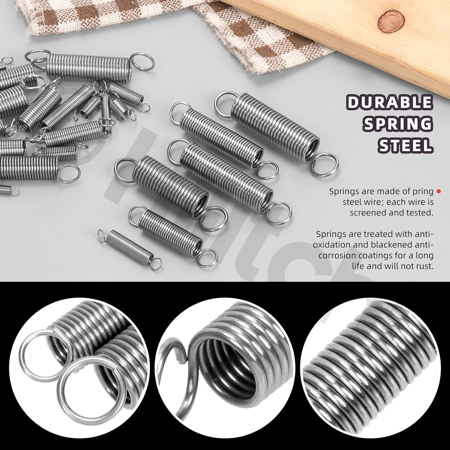 Hilitchi 100Pcs 25Sizes Extension Spring Assortment Kit Extension Spring Stainless Steel Springs Assorted Size Small Springs Compression Tension Springs for Repairs Maintenance image number 5